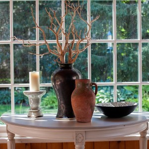 End Table With Pottery